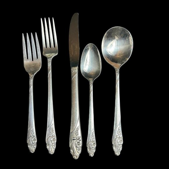 Oneida Community EVENING STAR Silverware Flatware 42 piece set Silver-plat 1950s - Picture 1 of 10